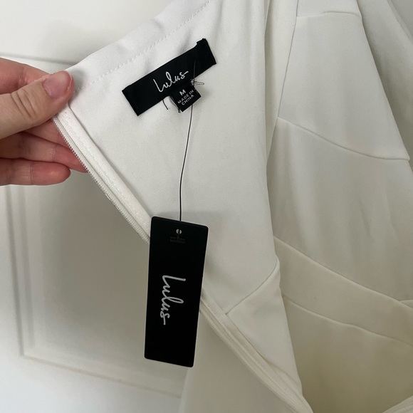 Strapless white jumpsuit with sequin top - Picture 8 of 8